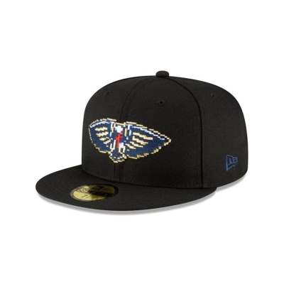 New Orleans Pelicans Gorra | New Era NBA Pixel 59fifty Fitted Cap Mexico - Negros